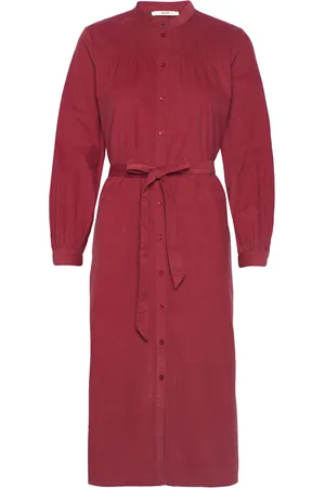 ESPRIT Corduroy Midi Dress Red