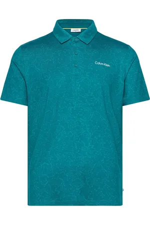 Calvin Klein Abstract Watercolour Printed Polo Blue