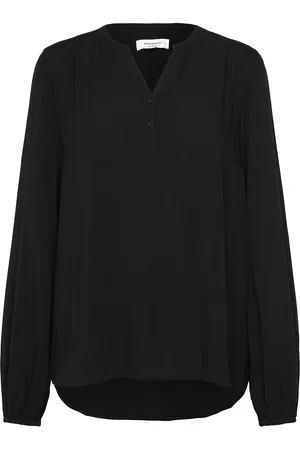 Rosemunde Rwelif Ls V-Neck Long Blouse Black