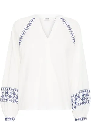 B YOUNG Byjiya Ls Emb Blouse - White