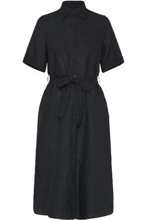GANT Reg Linen Ss Shirt Dress Black