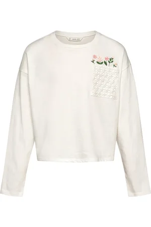 MANGO Embroidered Detail T-Shirt White