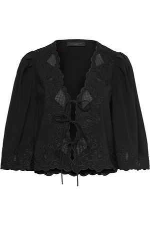 Copenhagen Muse Cmmadelyn-Blouse Is A Blouse In A Brushed Viscose Material With Beautiful Peekab Black
