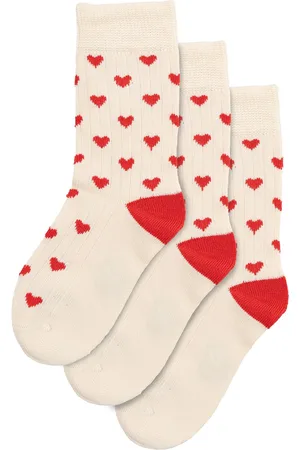 Minipop Bamboo Heart Socks 3 Pack Red