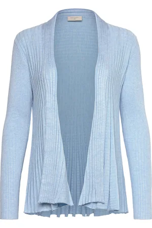 Freequent Cardigan From Freequent In A Soft Material With An Elegant Texture. The Cardigan Blue