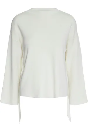 Y.A.S Fringa Ls O-Neck Knit Pullover S. Cream