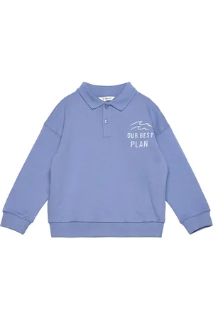 MANGO Polo Sweatshirt With Embroidery Detail Blue