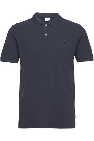 Knowledge Cotton Apparal Toke Basic Badge Polo - Gots/Vegan Navy