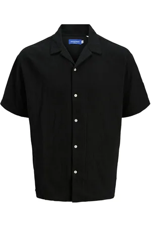 JACK & JONES Joreaster Patras Resort Shirt Ss Ln Jack & J S Black