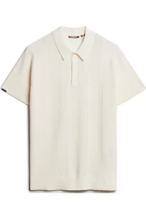 Superdry Short Sleeve Knitted Polo Cream
