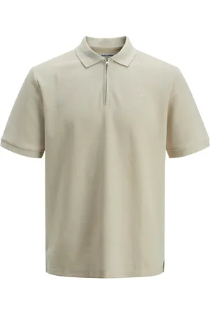 JACK & JONES Jjeaustin Zip Polo Ss Noos Jack & J S Beige
