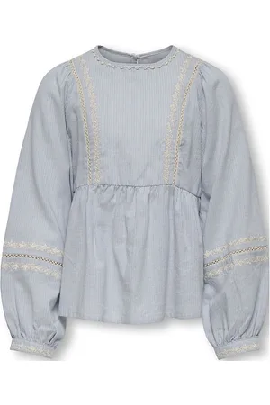 ONLY Kogmonica Ane L/S Emb Top Wvn Blue