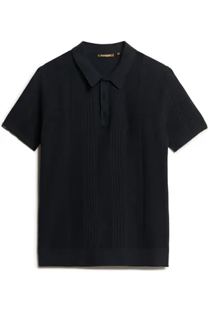 Superdry Short Sleeve Knitted Polo Navy