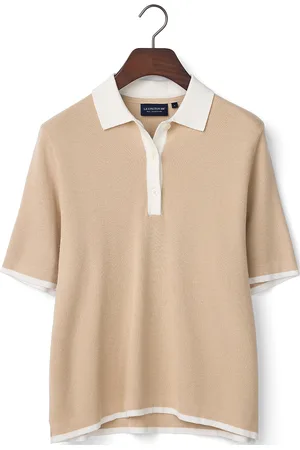 Lexington Full Milano Short Sleeve Knitted Polo Beige