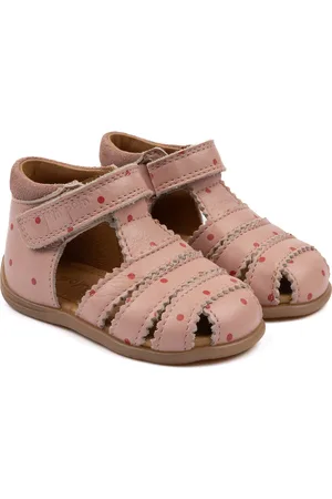 Pom Pom Starters Scallop Velcro Sandal Pink