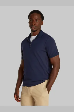 Calvin Klein Liquid Touch Welt Zip Polo Navy