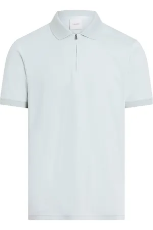 Calvin Klein Liquid Touch Welt Zip Polo Blue