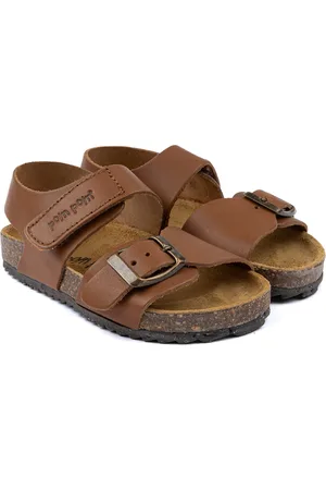 Pom Pom Bio Velcro Sandal Brown