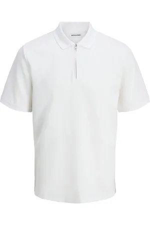 JACK & JONES Jjeaustin Zip Polo Ss Noos Jack & J S White