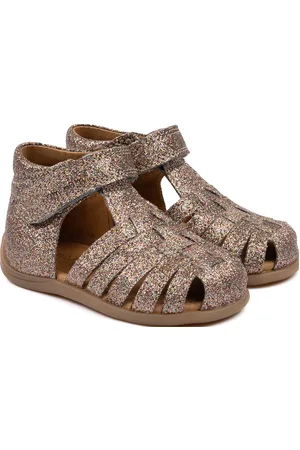 Pom Pom Starters Velcro Braid Sandal Brown