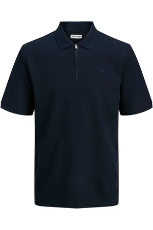 JACK & JONES Jjeaustin Zip Polo Ss Noos Jack & J S Navy