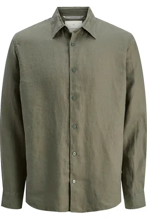 JACK & JONES Jprcclawrence Linen L/S Shirt Sn Jack & J S Green