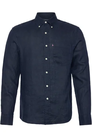 Lexington Casual Linen B.d Shirt Navy