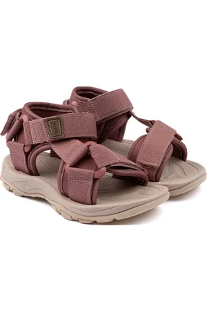 Pom Pom Trecking Sandal Velcro Burgundy