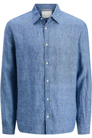 JACK & JONES Jprcclawrence Linen L/S Shirt Sn Jack & J S Blue