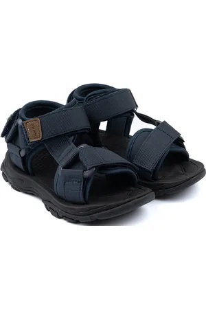 Pom Pom Trecking Sandal Velcro Blue