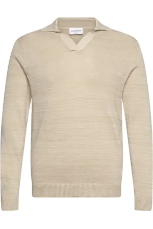 Lindbergh Casual L/S V-Neck Polo Knit Beige