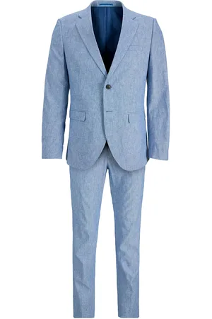 JACK & JONES Jprriviera Linen Suit Slim Fit Sn Jack & J S Blue
