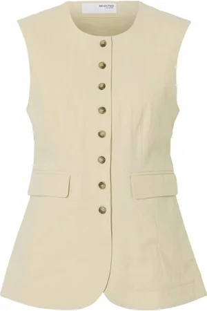 SELECTED Slfiluna Sl Butt D Pocket Vest B Cream