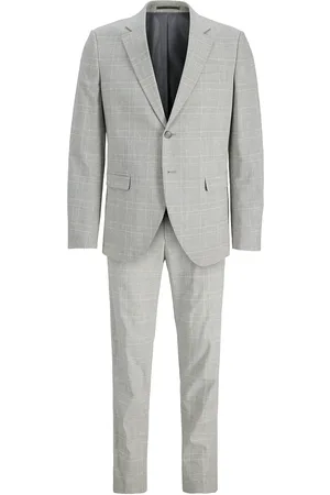JACK & JONES Jprriviera Linen Suit Slim Fit Sn Jack & J S Grey
