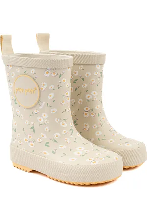 Pom Pom Gumboots Aop Cream