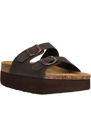 Cruz Gaze W Leather Chunky Cork Sandal Brown