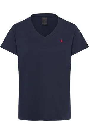 MUSTO W Original V Neck Ss Tee Navy