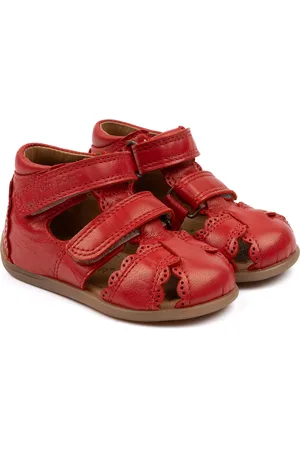 Pom Pom Starters Two Velcro Scalloped Sand Red
