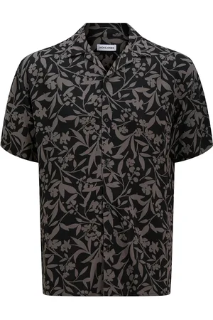 JACK & JONES Jjjeff Monochrome Resort Shirt Ss Jack & J S Black