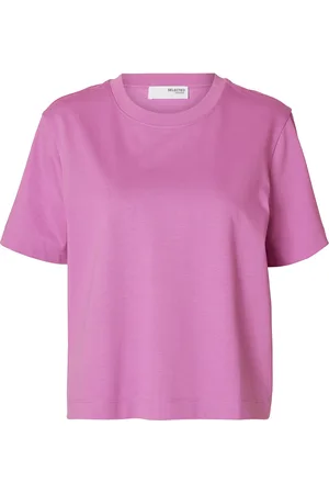 SELECTED Slfessential Ss Boxy Tee Noos Pink