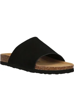 Cruz Amarante W Leather Cork Sandal Black