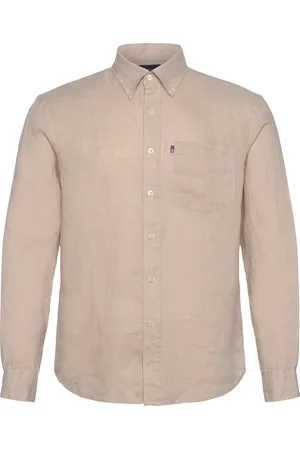 Lexington Casual Linen B.d Shirt Beige