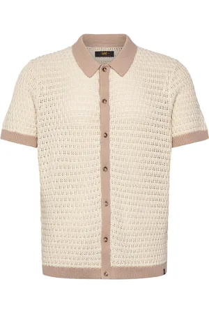 Lee Ss Button Up Sweater Polo Cream