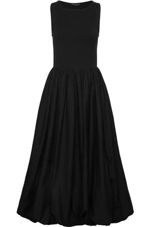 French Connection Phoebe Jersey Woven Mix Midi Black