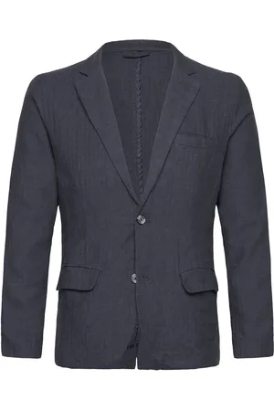 Lindbergh Cotton Linen Overshirts L/S Navy