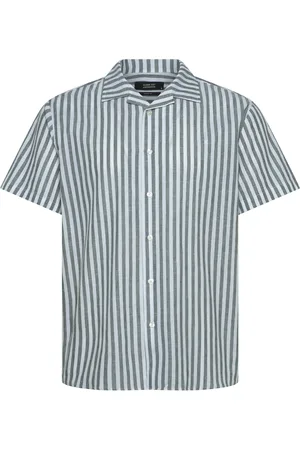 Clean Cut Giles Bowling Striped Shirt S/S Blue
