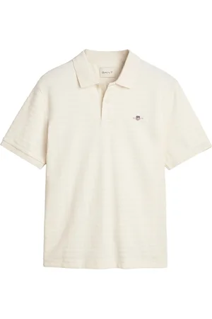 GANT Texture Stripe Polo Cream