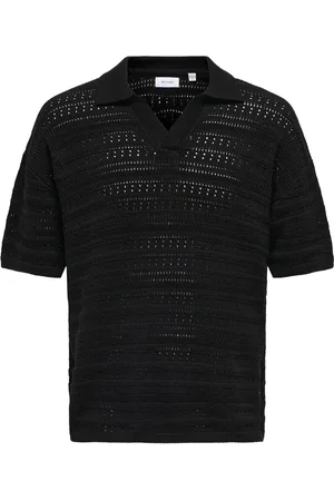 Only & Sons Onsgrayson Ds 5 Chochet Polo Knit Noos Black