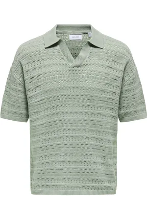 Only & Sons Onsgrayson Ds 5 Chochet Polo Knit Noos Green