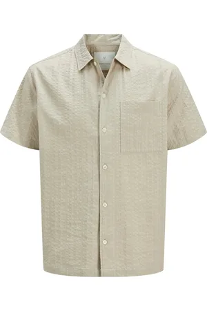 JACK & JONES Jprcceaston Seersucker S/S Shirt Ln Jack & J S Beige